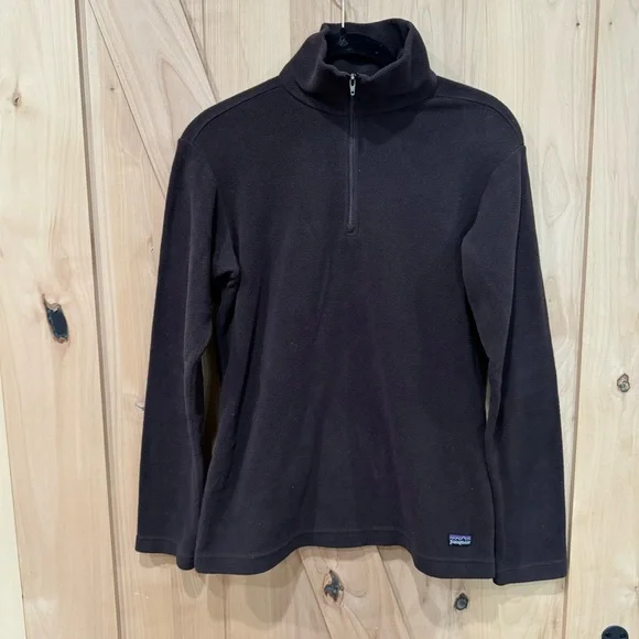 Patagonia 1/4 Quarter Zip Fleece Pullover Sweater Stand-Collar Brown Size Small - Picture 10 of 10